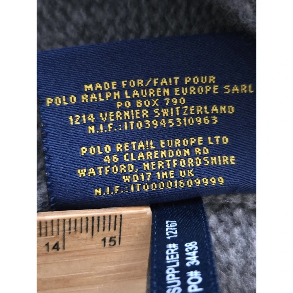 Vintage RALPH LAUREN RUGBY 100% WOOL‎ Knit Sweater SUEDE ELBOW Patch Mens Large